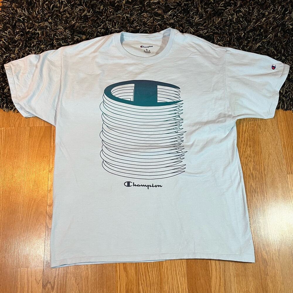 Champion Men's Adult Sz‎ XL Tee Shirt T Blue  Athletic Casual Cotton